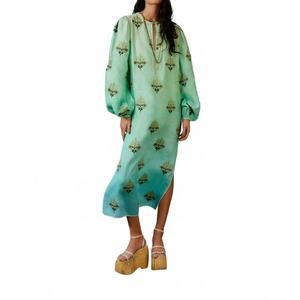 FARM Rio | Dresses | New Farm Rio Palm Tree Tapestry Embroidery Tunic Dress  In Turquoise | Poshmark